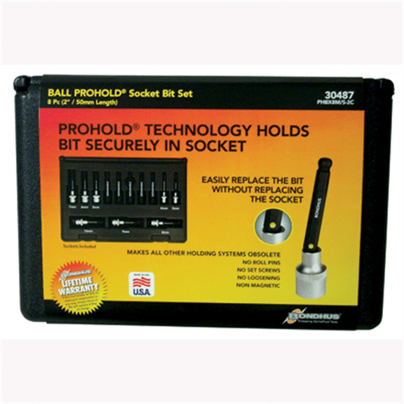 Bondhus Corp. Set 8 ProHold Ball Bits 2" (3-