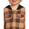 thumbnail image 4 of Wonder Nation Flannel Shirt with Hood Button-Up Shirt (Toddler Boys), Size 4T, 4 of 5