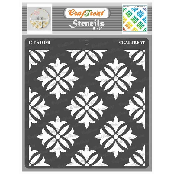CrafTreat Tuberose Stencil for Painting and Crafting - 6"x6"