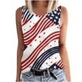 thumbnail image 2 of VKOYWKM Summer Tank Tops for Women 2025 American Flag Stars and Stripes Graphic Tank Tops Sleeveless Shirts 4th of July Patriotic Crew Neck Red White and Blue Tank Tops, 2 of 5