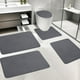 thumbnail image 1 of Juego de alfombras de baño de espuma alfombras de baño de una pieza con forro polar grueso y suave absorbentes de agua y lavables a máquina con reverso antideslizante para mayor, 1 of 9