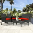 thumbnail image 3 of Patiojoy 8-Piece Rattan Patio Conversation Set Cushioned Sofa with Coffee Table Red, 3 of 6