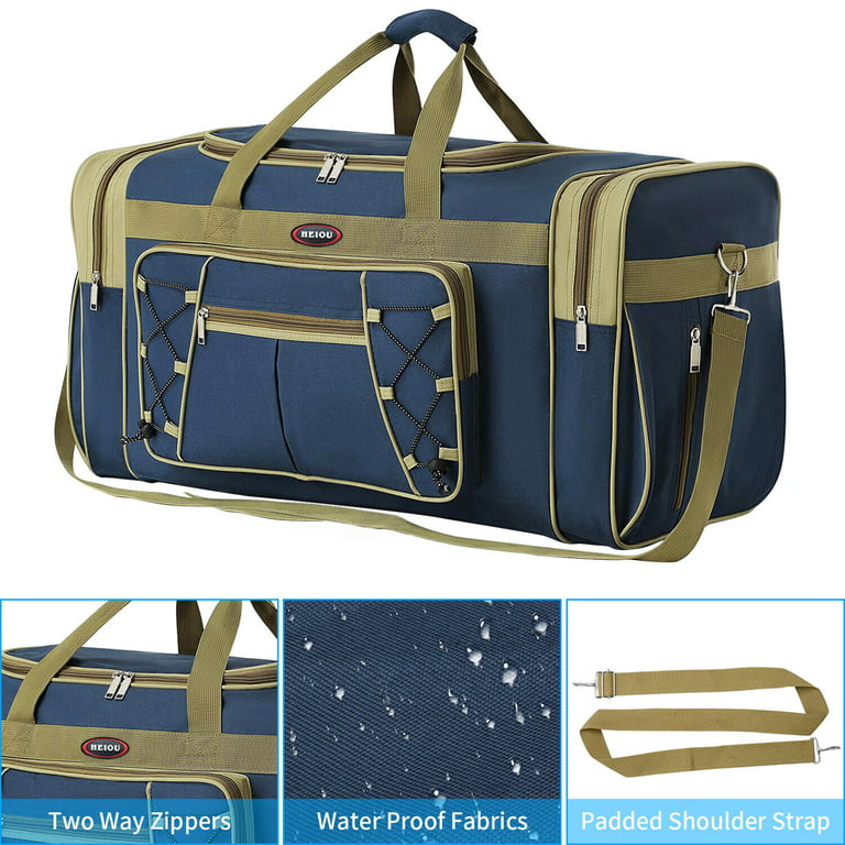 Travel Duffle Bags for Men Weekender Over Night Carry On Bag Lightweight Extra Large Duffel Gym Sturdy Luggage Water-Proof for Women (Blue)