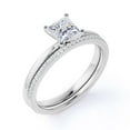 thumbnail image 4 of 1.5 Carat Princess Cut Lab Grown Diamond Bridal Set in 18K White Gold over Silver, 4 of 6
