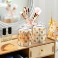 thumbnail image 3 of Yayeee 4 Pack Qtip Holder Bathroom Cotton Swab Canister with Lid Clear Dispenser Set, Pastel Beige Geometric, 3 of 6