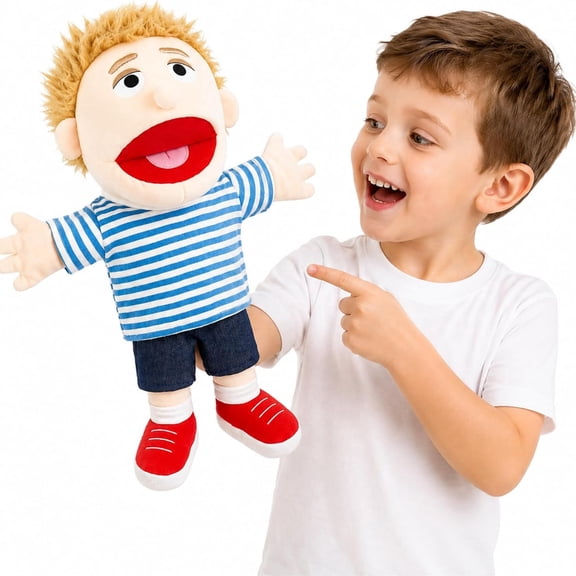 Just qunseen 15.7'' Son Hand Puppet Family Role Play Toy for Kids