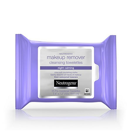 Neutrogena, Cleansing Night Calming Makeup Remover Cleansing Towelettes, 25 ct (Pack of