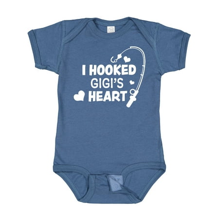 

Inktastic I Hooked Gigi s Heart with Fishing Rod Gift Baby Boy or Baby Girl Bodysuit