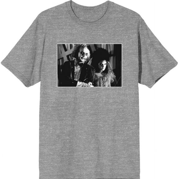 Beetlejuice Black & White Wedding Screenshot Men's Heather Gray Crew Neck Short Sleeve Tee-XS
