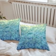 thumbnail image 6 of Throw Pillow Covers 16x16 Inch Set of 2, Turquoise Blue Teal Waterproof Outdoor Pillow Covers, Chic Stained Glass Texture Aesthetic Decorative Cushion Pillowcases for Couch, Sofa, Bed, Garden, Patio, 6 of 9
