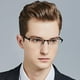 thumbnail image 4 of Anti-blue Light Eyeglass Non-prescription Flat Lens Thin Metal Frame GlassesGun Color150Anti-blue Light, 4 of 5