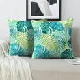 thumbnail image 2 of LALILO Throw Pillow Covers Tropical Leaf Green Blue Palm And Cushion Cover 18" x 18", 2 Pack, 2 of 6