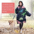 thumbnail image 4 of Wearable Oversized Blanket,Neon Outline Dinosaurs Vibrant Wearable Blanket Hoodie for Adults,Cozy Hooded Blankets with Super Pockets,Super Warm Fuzzy Pullover for Women & Men, 4 of 6