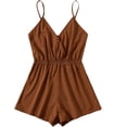 thumbnail image 1 of Women's Leopard Print Wrap Spaghetti Strap Romper Cami Jumpsuit, 1 of 5