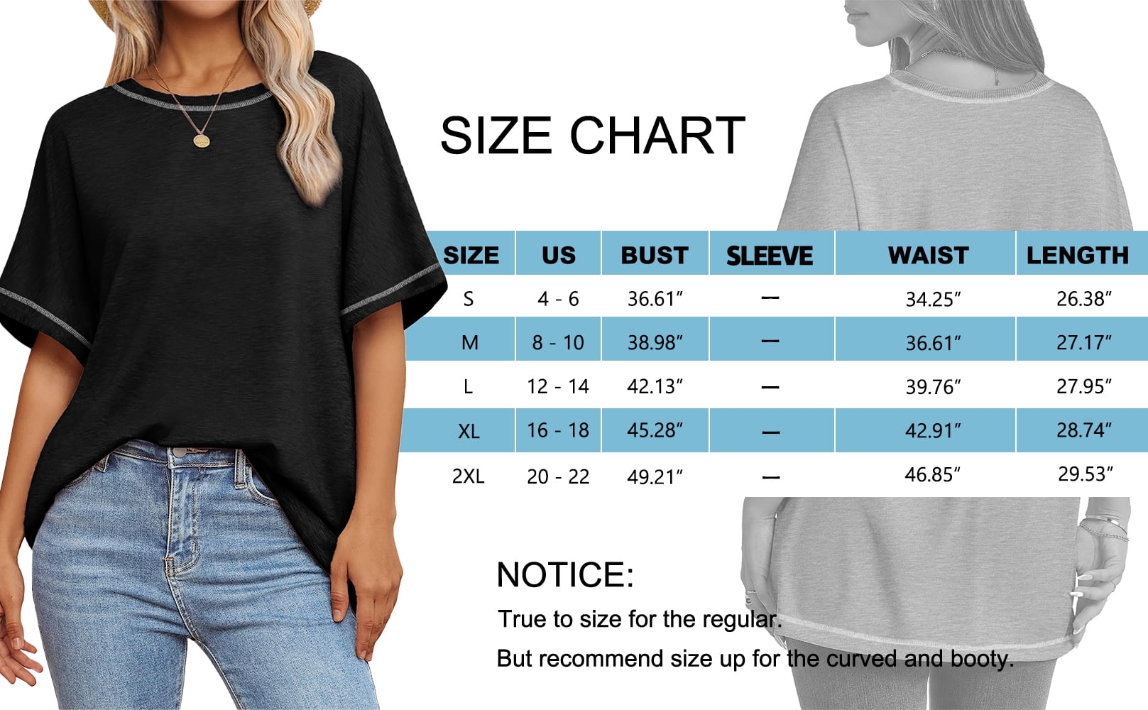 MOSHU Oversized T Shirts for Women Quilting Stitching Womens Shirts Classic Trendy Casual Tops
