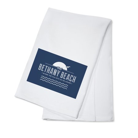 Visit Bethany Beach, Where the Sun Sets on Delaware (100% Cotton Tea Towel, Decorative Hand Towel, Kitchen and Home)