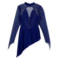 thumbnail image 1 of Women Long Sleeve Figure Skating Leotard Dress Sheer Mesh Rhinestone Ballet Dresses Dance Gymnastic Training Performance CostumeM Gong Bohan LED, 1 of 2