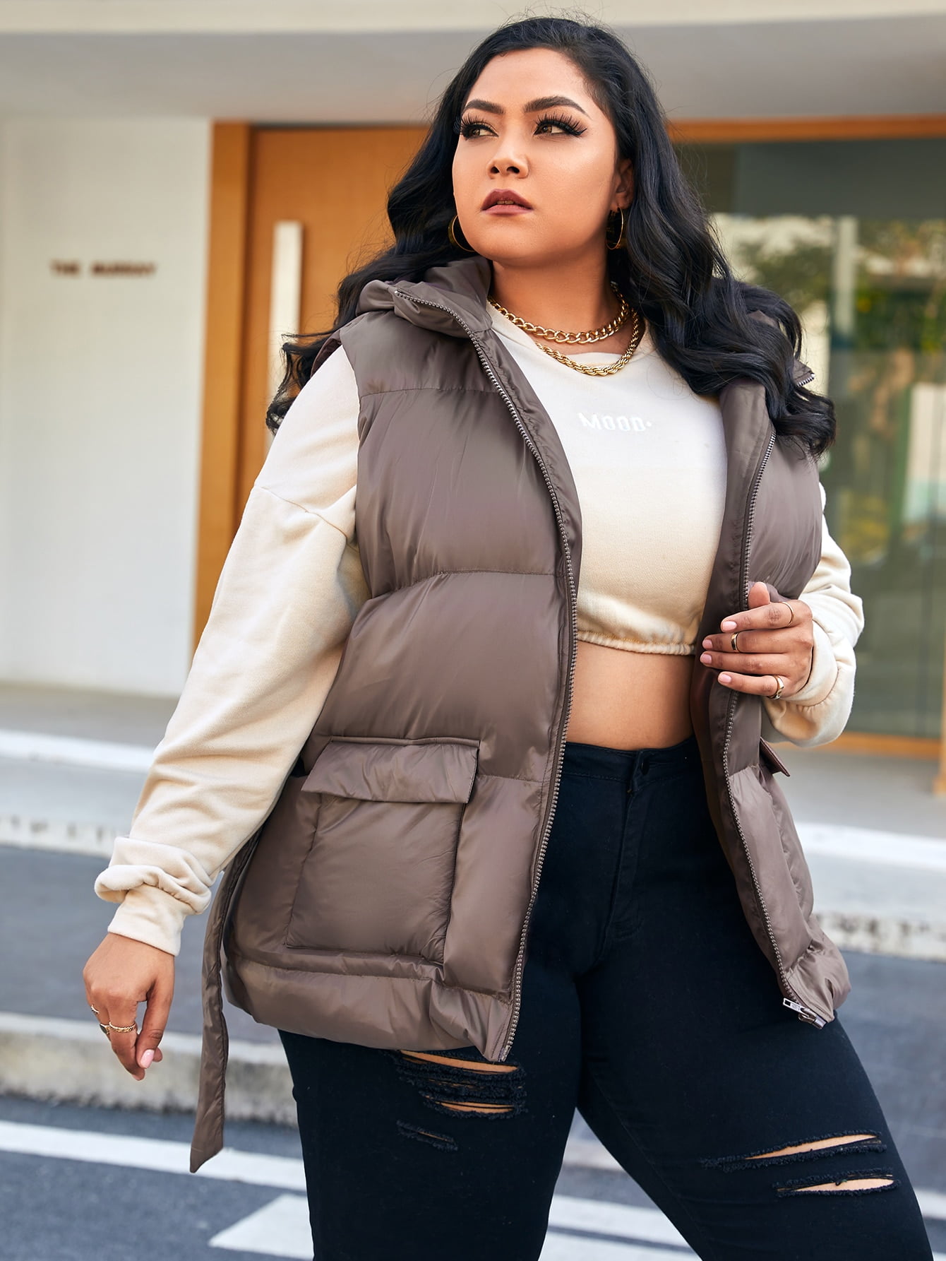 plus size puffer vest