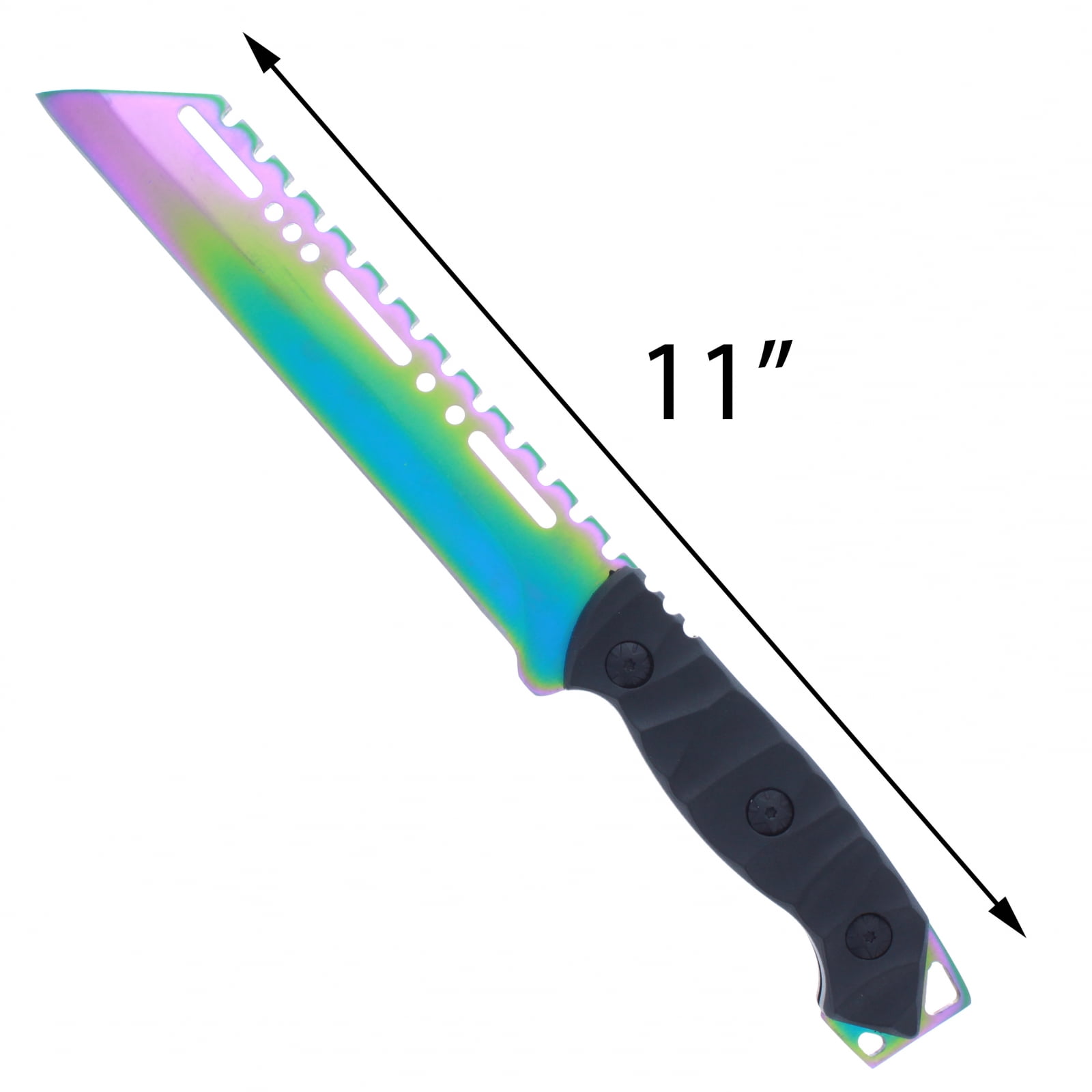 ASR Outdoor Full Tang Hunting Knife ABS Handle Fixed Blade Rainbow Design