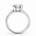 thumbnail image 3 of Spot Jewel 1.4 Ct Round Cut Lab Created Diamond Ring – Knife Edge Half Bezel Solitaire with Accent – Elegant 14K White Gold Plated Ring – Proposal Engagement Gift, 3 of 4