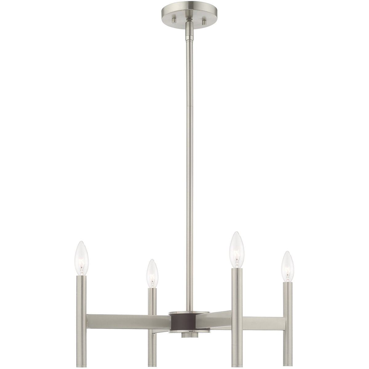 4 Light Brushed Nickel Mini Chandelier with Steel base material