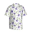 thumbnail image 2 of Daiia Purple Chicory Hawaiian Shirt for Men Gentle Cotton Regular Short Sleeve Casual-Medium, 2 of 9