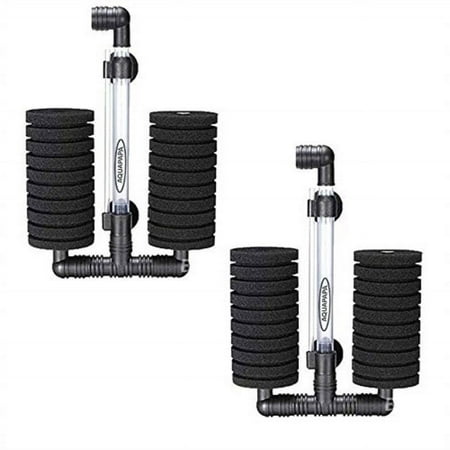 aquapapa pack of 2 bio sponge filter for betta fry aquarium fish tank up to 55 gallon, double sponges