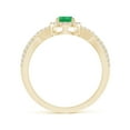 thumbnail image 2 of ANGARA Natural Twist Shank Pear Emerald Ring with Diamond Halo in 14K Yellow Gold for Women (Size-6x4mm) | May Birthstone, Birthday, Anniversary, Jewelry Gift for Women | Natural Emerald Ring, 2 of 9