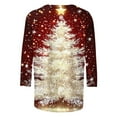 thumbnail image 5 of FDGIU Plus Size Christmas Tops for Women, Festive 3/4 Sleeve Crewneck T-Shirt, Cute Holiday Print Loose Fit Tunic for 2025, 5 of 5