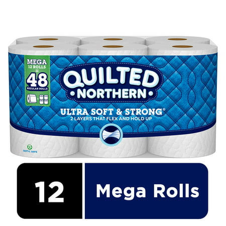 Quilted Northern Ultra Soft & Strong Toilet Paper, 12 Mega Rolls (= 48 Regular