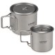 thumbnail image 1 of Taza de titanio ultraligera Lixada, portátil para exteriores, 2 uds, juego de tazas, 550 ml, 350 ml, Lixada Copa de titanio, 1 of 7