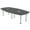 Asian Night w/Silver Base with Electric, variant on 8 Person Arc Boat Shaped Powered Conference Table  Post Legs