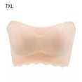 thumbnail image 1 of Sujetador sin tirantes recogido, antideslizante, sujetador de talla grande, ropa interior superior de tubo fino para vestido de novia, beige, 7XL AweSitey AP001172-24B, 1 of 7