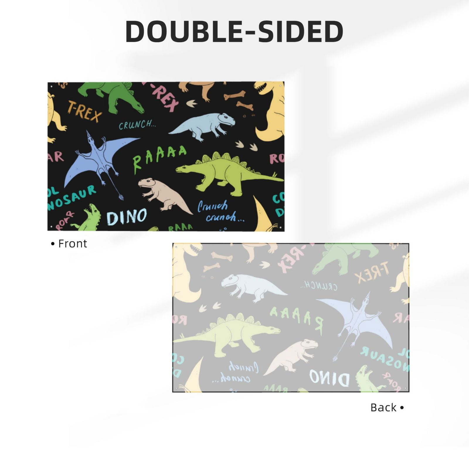 Dino Pattern Cute Cartoon Four Hole Decorated Banner Flag for Garden Yard Home Decoration Indoor Outdoor 4x6 Ft