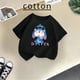 thumbnail image 2 of Marca Disney Kids Camiseta de algodón cómoda con puntadas animadas Camiseta de verano para niños Ropa informal de moda urbana para niños y niñas, 2 of 5