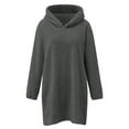 thumbnail image 3 of Xudanell Women Plush Sweatshirts Warm Fleece Hoodies Soft Winter Sweaters for Women Cozy at Home Grey XL, 3 of 5