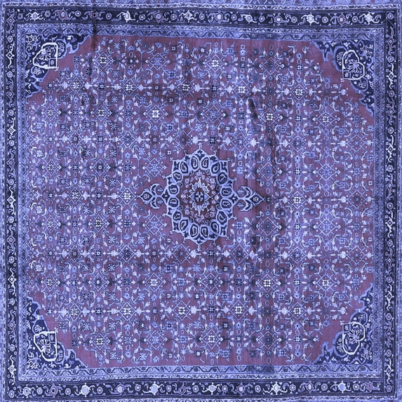 Ahgly Company Indoor Square Persian Blue Traditional Area Rugs, 7' Square