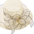 thumbnail image 2 of TTAO Femme Élégant Volant Melon Église Cloche Chapeau Fleur Organza Robe de Mariée Casquette Beige Taille Unique, 2 of 8