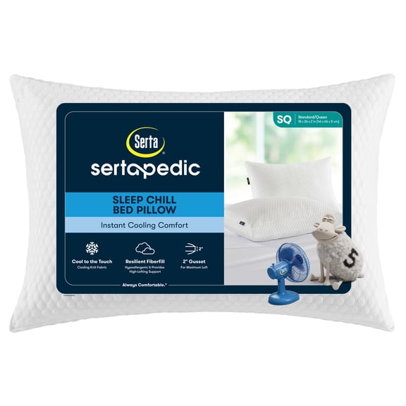 Sertapedic Sleep Chill Standard/Queen Bed Pillow, Hypoallergenic Fill
