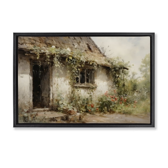 Stupell Industries Traditional Reclaimed By Nature Black Floating Frame Canvas Art, 25 x 17, by Petals Prints Design