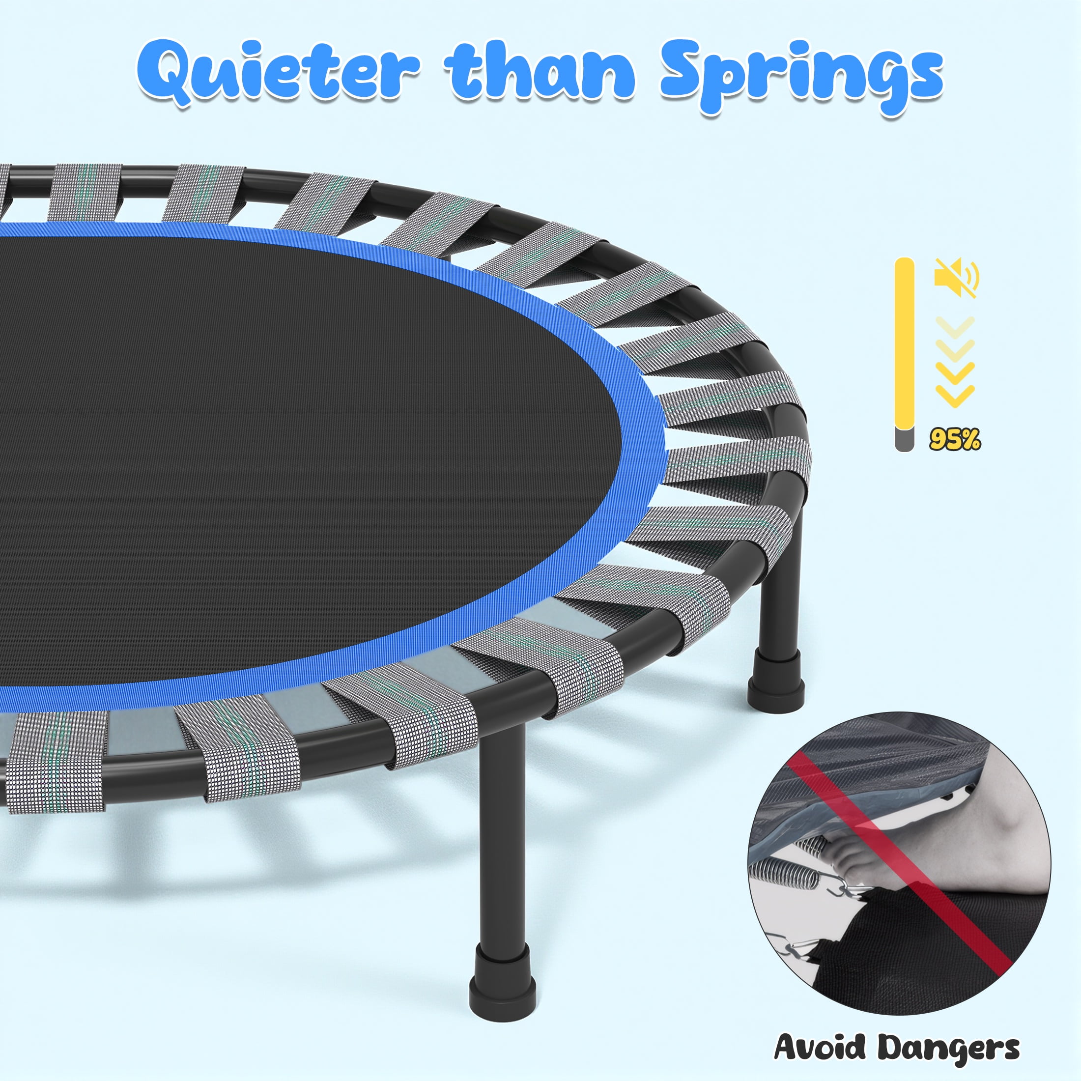 60" Trampoline for Kids with Basketball Hoop, SHINPT Recreational Trampolines with Safety Enclosure Net, Mini Outdoor Trampoline with Adjustable Gymnastics Bar, Easy Assembly, Outdoor, Indoor