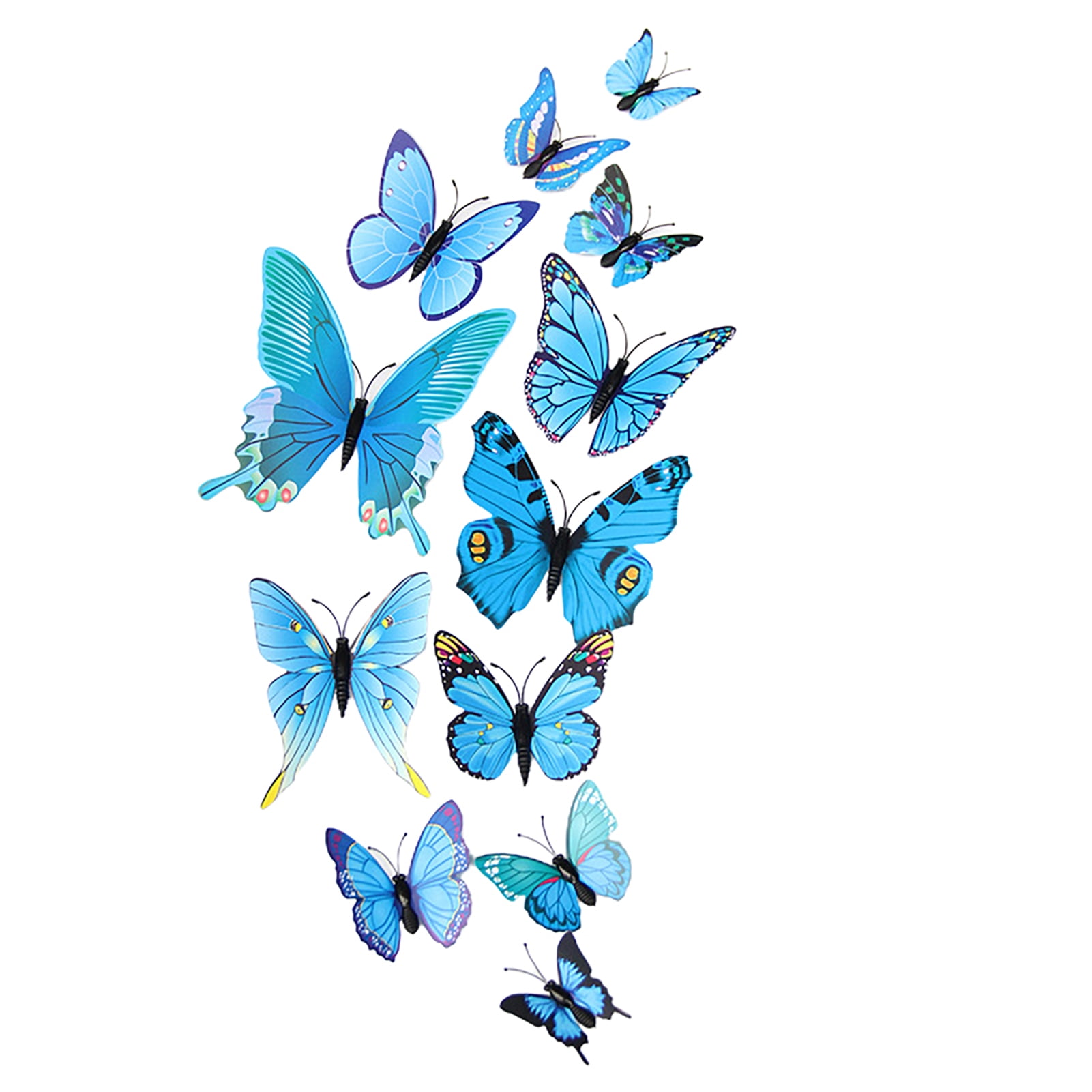 Hadanceo 1 Set Wall Butterflies Stickers 3D No Mark Left Animal Great Stickiness Home