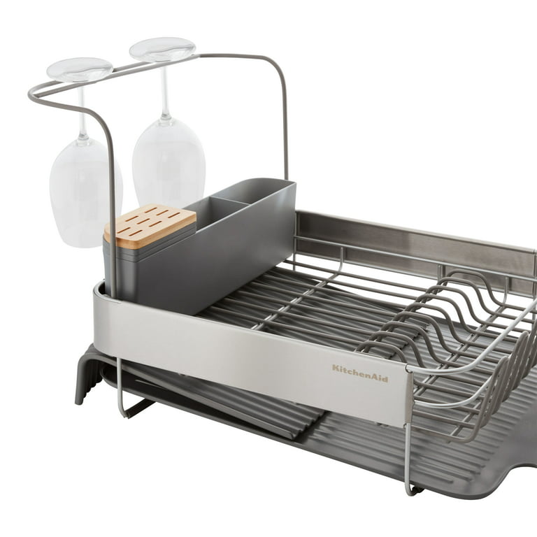 Kitchenaid Full Size 24-inch Expandable Dish-Drying Rack in Charcoal 