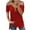 Red, variant on Pntutb Womens Solid V-Neck Short Sleeve Strapless T Shirt Polluver Blouse Tank Tops