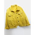 thumbnail image 3 of SHAR Women's casual denim jacket, solid color long sleeve denim jacket, 3 of 5
