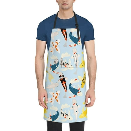 

Coaee Japanese Carps for Waterproof Apron for Unisex Adult with Adjustable Bib Apron