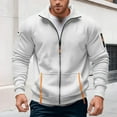 thumbnail image 2 of RMGVDSD Men's Zip Up Sweatshirt Hoodless Pullover Jacket Lightweight Athletic Activewear Casual Jacket Running Gym Sports Tactical Jackets Streetwear S, 2 of 6