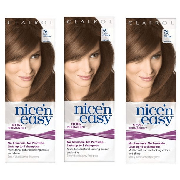 Clairol Nice N Easy Hair Color 76 Light Golden Brown Uk Loving Care Pack Of 3 Schick Slim Twin St For Dry Skin Walmart Com Walmart Com