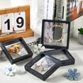 thumbnail image 3 of 10Pcs 3.5 x 3.5/4.29 x 4.29 Inch 3D Black Floating Frame 3D Floating Display Stand Plastic Square Transparent Film Box Case Holder Accessories for Packing Storage Jewelry Gems Fossils Rocks, 3 of 5