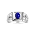 thumbnail image 1 of RYLOS Men's Rings Sterling Silver Rings Designer Weave Band 7X5MM Oval Gemstone &  Diamond Ring Lapis September Birthstone Rings For Men Size 12, 1 of 6
